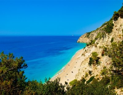 Lefkas beach and sea view