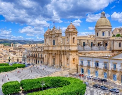 Panoramic view of Noto old town Cathedral