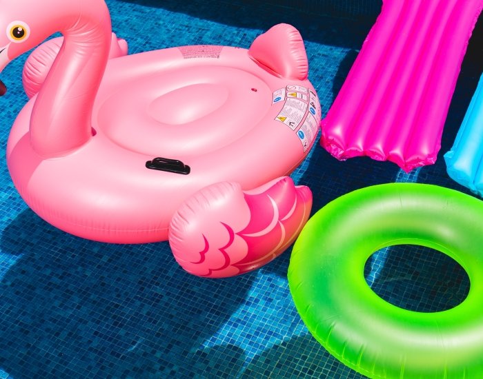 Inflatables in swimming pool