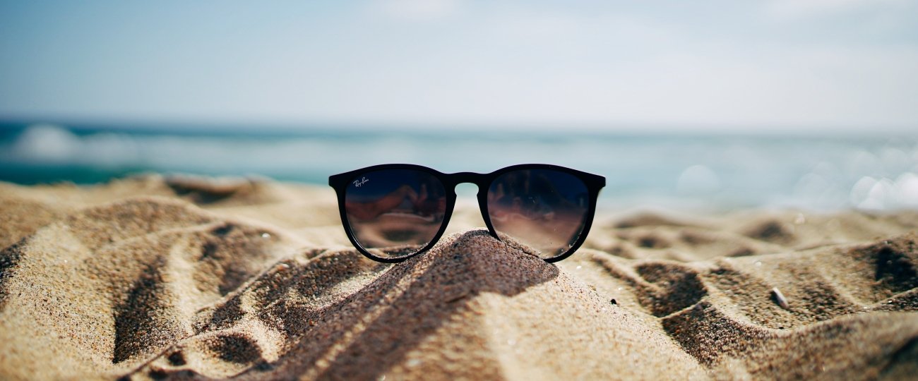 Sunglasses on beach