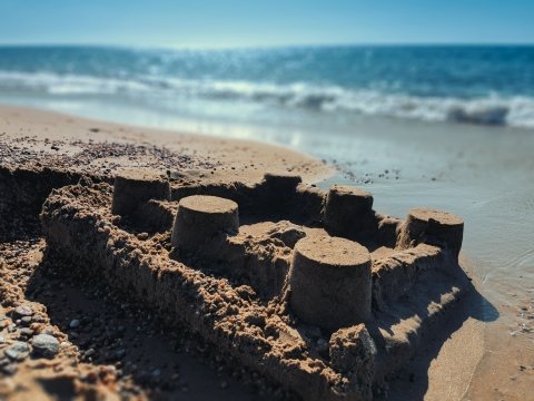 Sandcastles on villa holiday in Italy