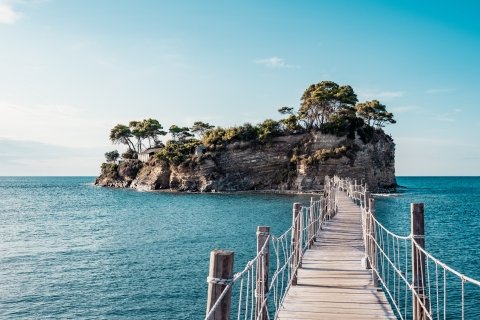 Bridge to small island from Zakynthos, Greece
