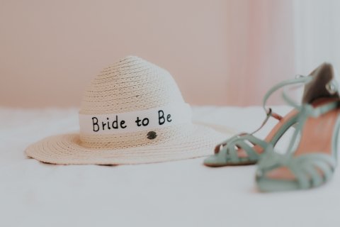Bride to be hat and shoes