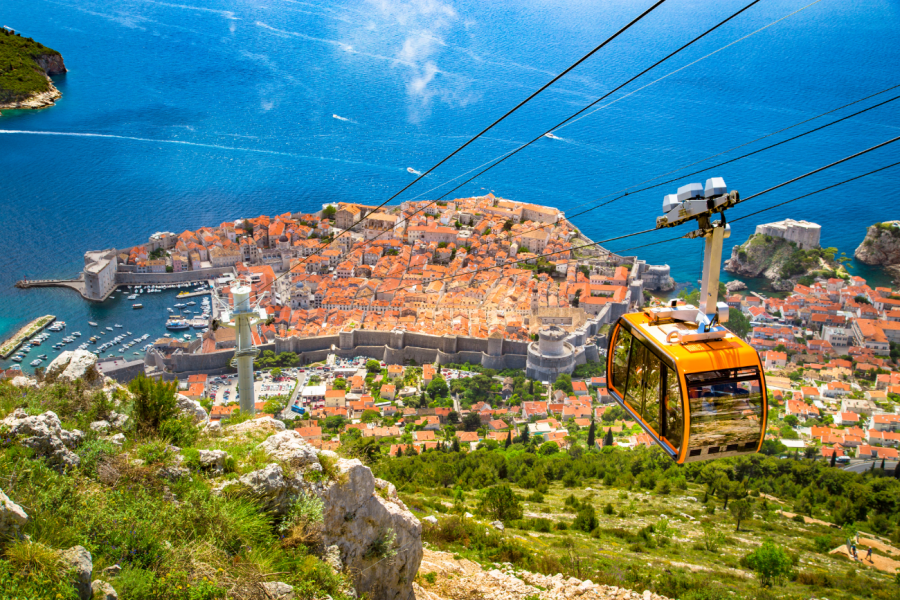cable-car ride up Mount Srd, Dubrovnik, Croatia