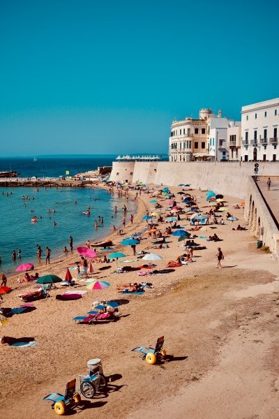 Sandy beach in Puglia, Italy