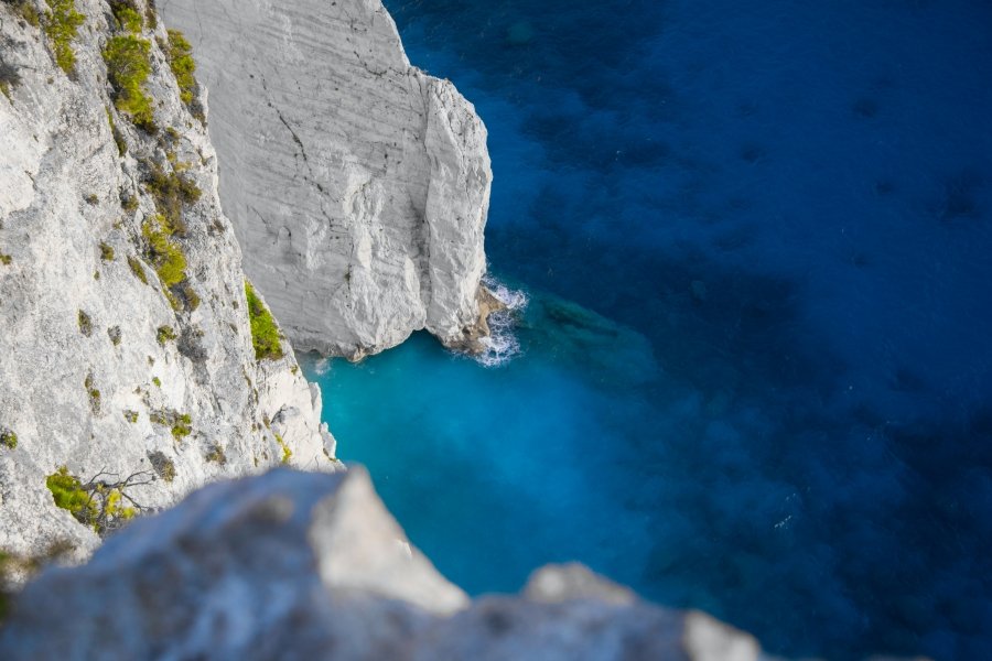 Cliffs overlooking sea, Zakynthos, Greece