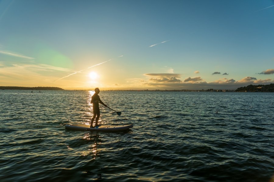 Paddle boarding, Mallorca, Balearic Islands