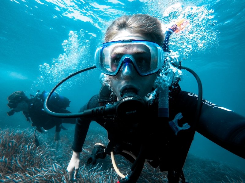 Snorkelling under water
