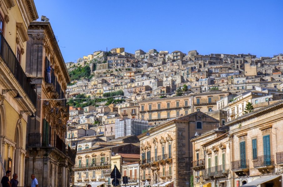 Sicily houses on hill