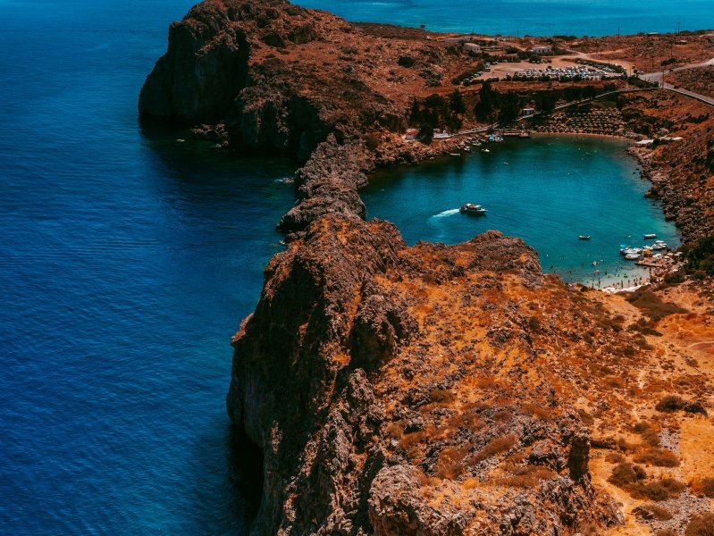 Natural water cove, Rhodes, Greece