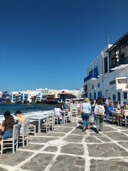 Restaurants overlooking the sea, Mykonos