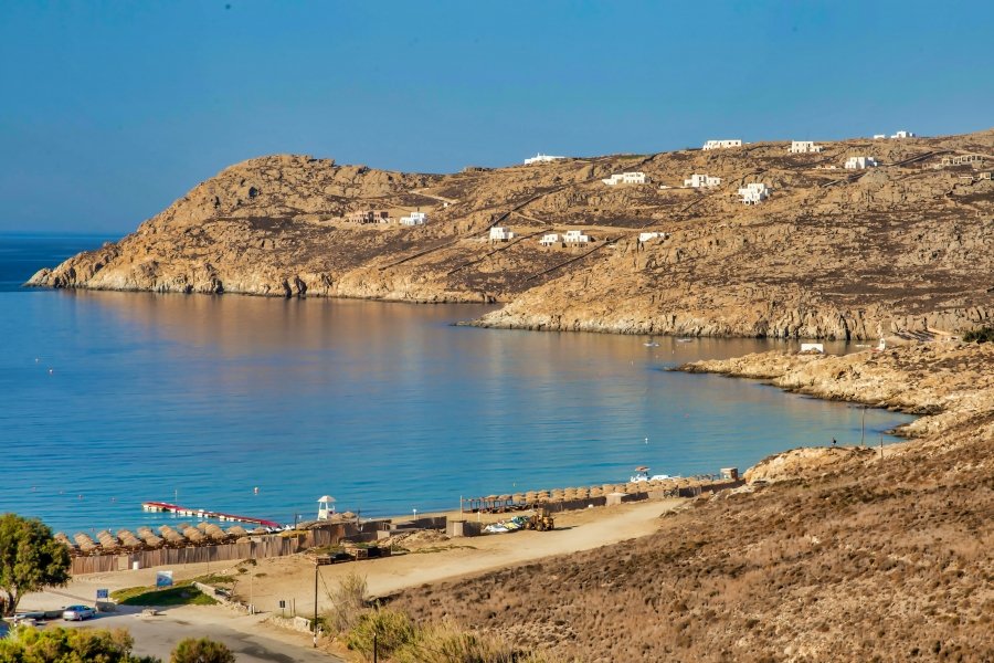 Overlooking Psarou beach, Mykonos