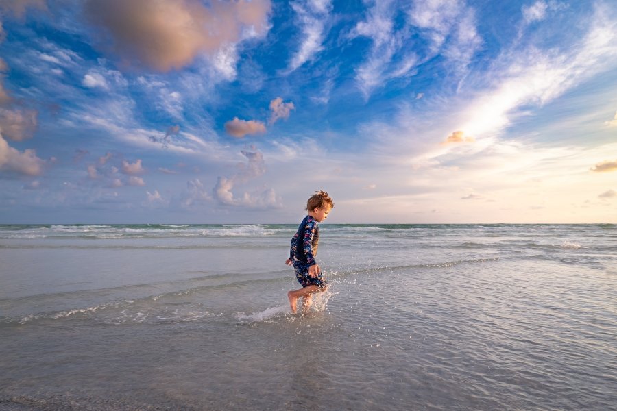 Child in water, Lido Key, Sarasota, Florida